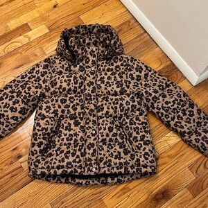 Gap Leopard Print Short Puffer - Small